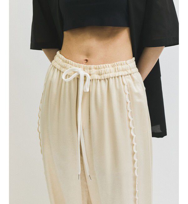 ADAM ET ROPE'「サイドレーストラックパンツ」|チノ|