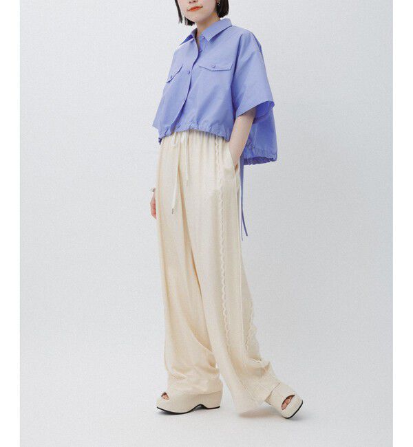 ADAM ET ROPE'「サイドレーストラックパンツ」|チノ|