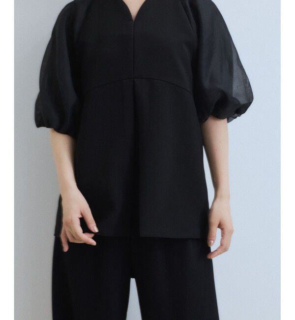 ADAM ET ROPE'「【WEB限定】シアーパフスリーブブラウス」|シャツ・ブラウス|