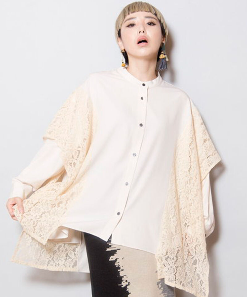  「サイドレースブラウス」|シャツ・ブラウス|WHITE