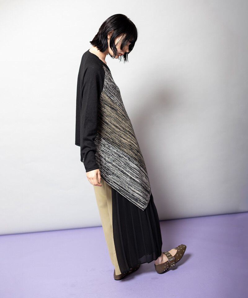 「アシンメトリーニットプルオーバー」|ニット・セーター|