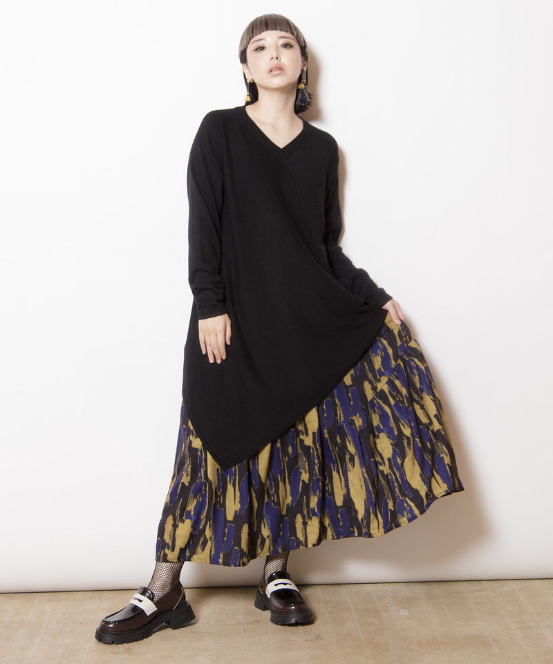  「アシンメトリーニットプルオーバー」|ニット・セーター|