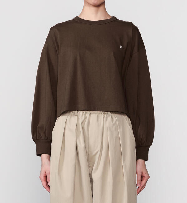 GYMPHLEX「Gymphlex | コンパクトジャージー パフスリーブ長袖プルオーバー WOMEN」|Tシャツ・カットソー|