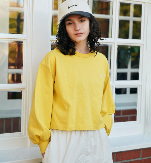 GYMPHLEX「Gymphlex | コンパクトジャージー パフスリーブ長袖プルオーバー WOMEN」|Tシャツ・カットソー|YELLOW