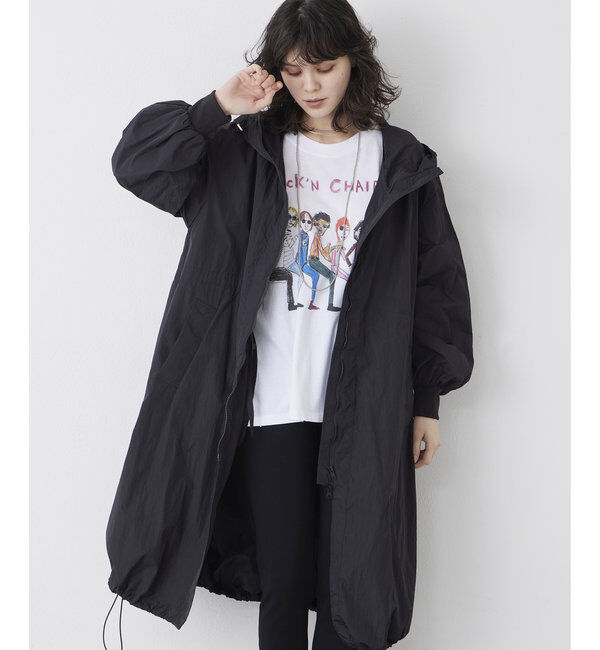 THE PAUSE「【THE PAUSE】ギャザーフーデッドコート」|その他|ブラック