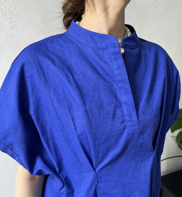  「【WEB限定】コットンリネンタックブラウス」|シャツ・ブラウス|