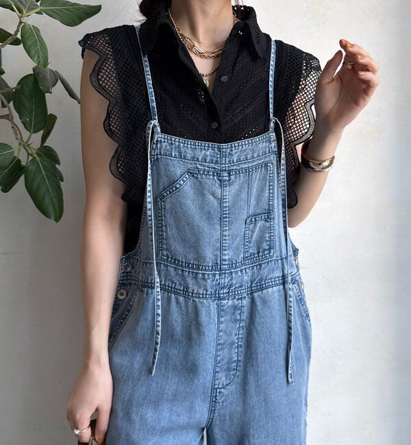  「【WEB限定】エリ付レースタンクブラウス」|シャツ・ブラウス|