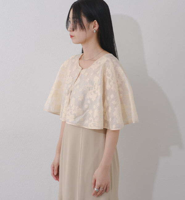  「【オケージョンドレス/結婚式】Cape layerd bare dress」|ドレス|