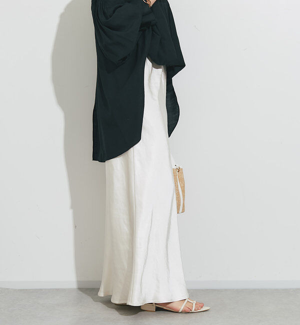  「《ソフトな艶やかさで上品見え》ビンテージサテンスカート」|スカート|