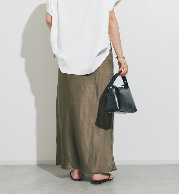  「《ソフトな艶やかさで上品見え》ビンテージサテンスカート」|スカート|