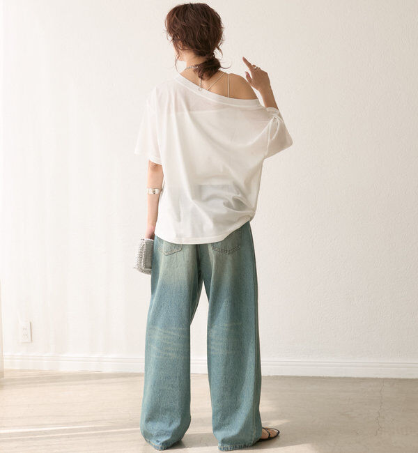  「【MONN.:.(モン)】オープンネックTee」|Tシャツ・カットソー|