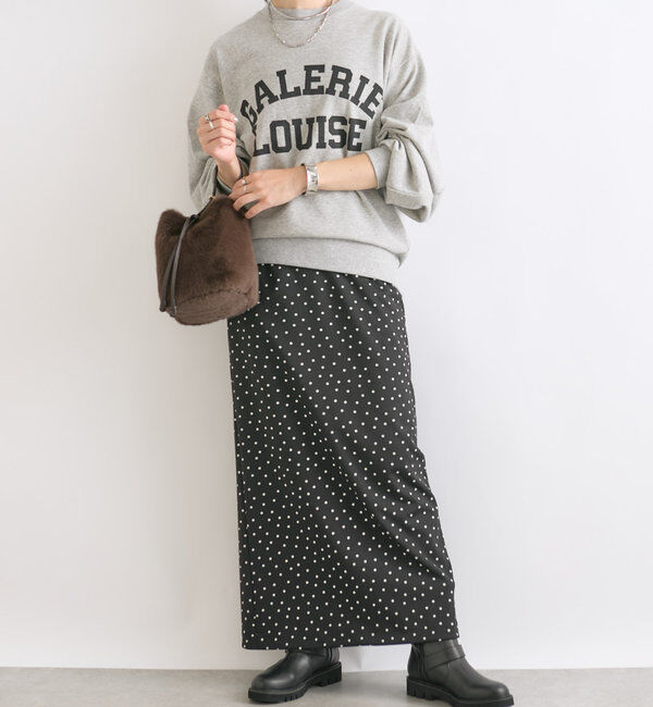  「【ストレッチ◎】ドットIラインタイトスカート」|スカート|