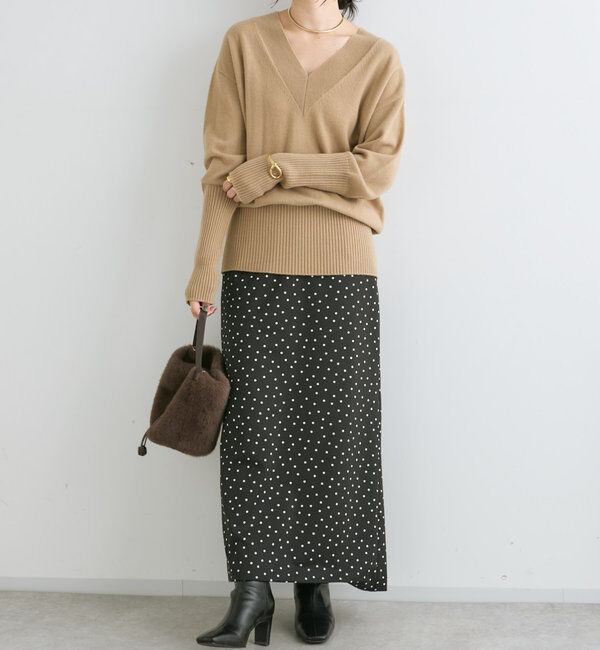  「【ストレッチ◎】ドットIラインタイトスカート」|スカート|