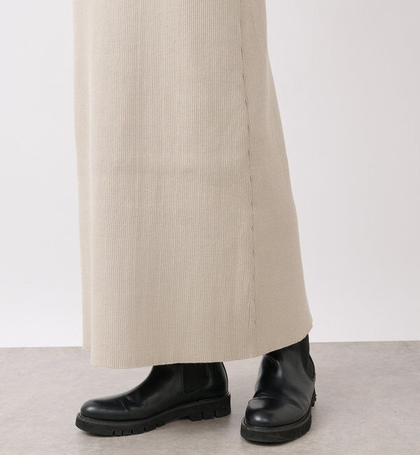  「【美シルエット】コットンリブニットスカート」|スカート|