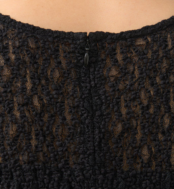  「【ニットのインナーにも】ストレッチフラワーレースカットソー」|Tシャツ・カットソー|