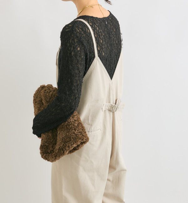  「【ニットのインナーにも】ストレッチフラワーレースカットソー」|Tシャツ・カットソー|