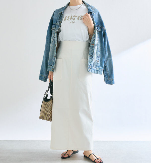  「【イージーな履き心地】ツイルストレッチIラインスカート」|スカート|