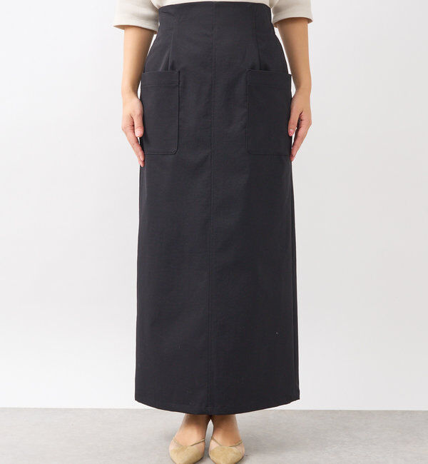  「【イージーな履き心地】ツイルストレッチIラインスカート」|スカート|