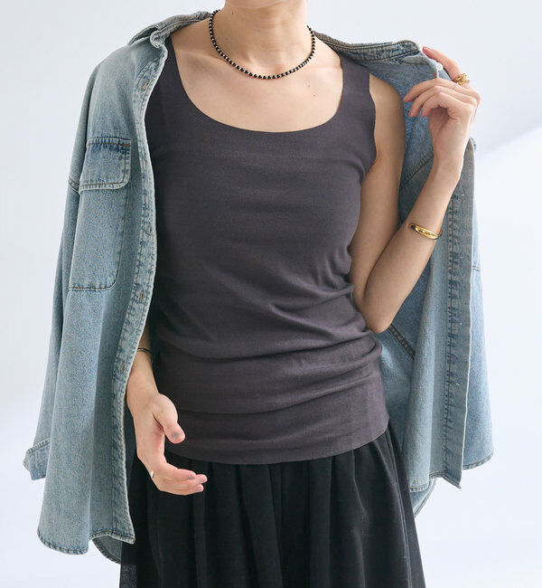  「【RIVE DROITE 名品インナー】シームレスタンク」|キャミソール|