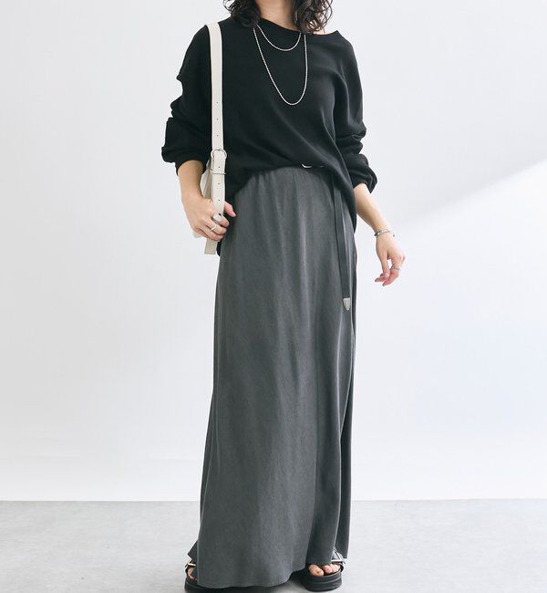  「【セットアップ可】ドレーピーデニムバイアススカート」|スカート|