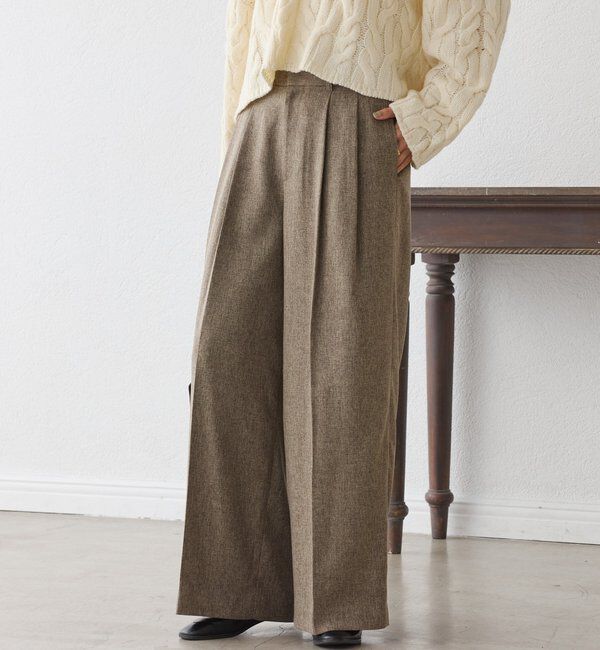  「予約【セットアップ対応可】ウーリーツイル2タックパンツ」|チノ|