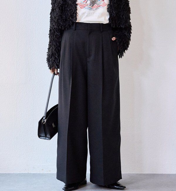  「予約【セットアップ対応可】ウーリーツイル2タックパンツ」|チノ|