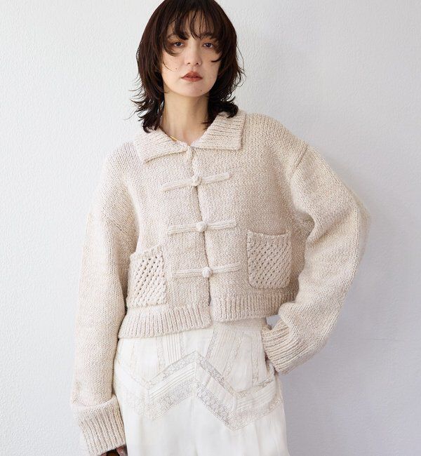  「【a Nice （ア ・ニース）】ニットジャケット」|ニット・セーター|