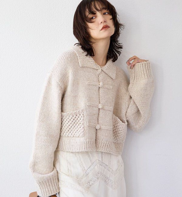  「【a Nice （ア ・ニース）】ニットジャケット」|ニット・セーター|