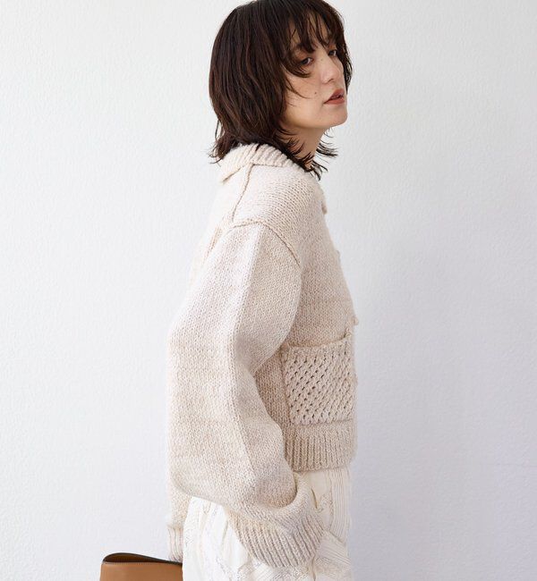  「【a Nice （ア ・ニース）】ニットジャケット」|ニット・セーター|