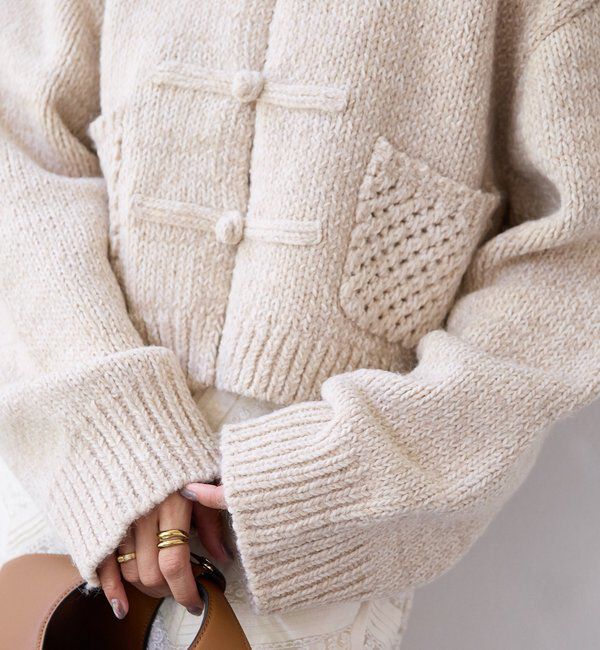  「【a Nice （ア ・ニース）】ニットジャケット」|ニット・セーター|