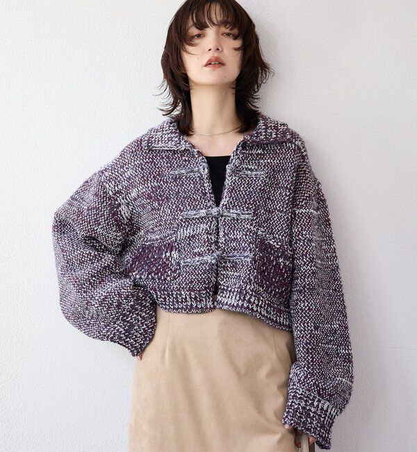  「【a Nice （ア ・ニース）】ニットジャケット」|ニット・セーター|
