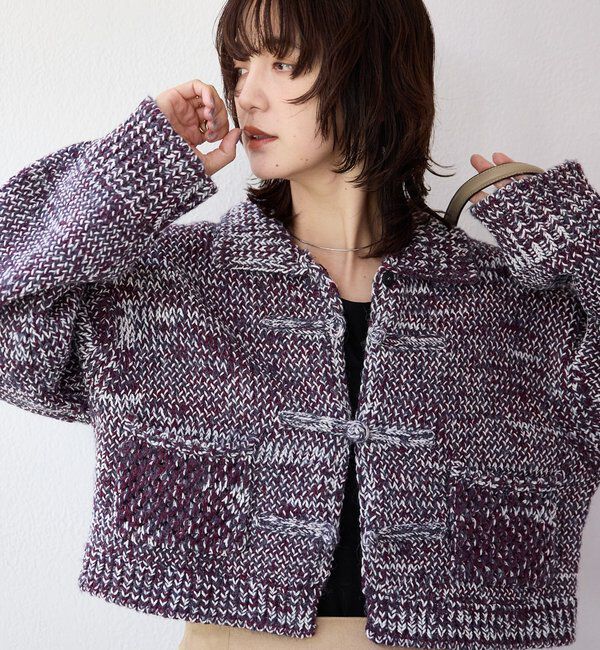  「【a Nice （ア ・ニース）】ニットジャケット」|ニット・セーター|