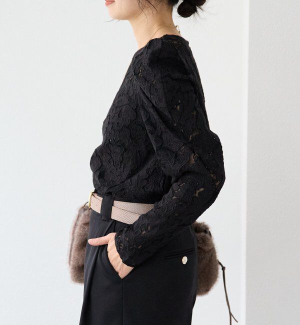  「【a Nice （ア ・ニース）】クラフトレースブラウス」|シャツ・ブラウス|