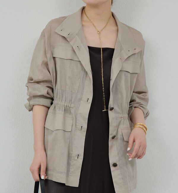  「シアーミリタリージャケット」|テーラードジャケット|サンドベージュ