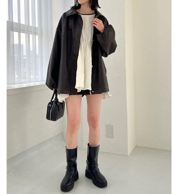  「【3色展開】フェイクレザージャケット」|その他|