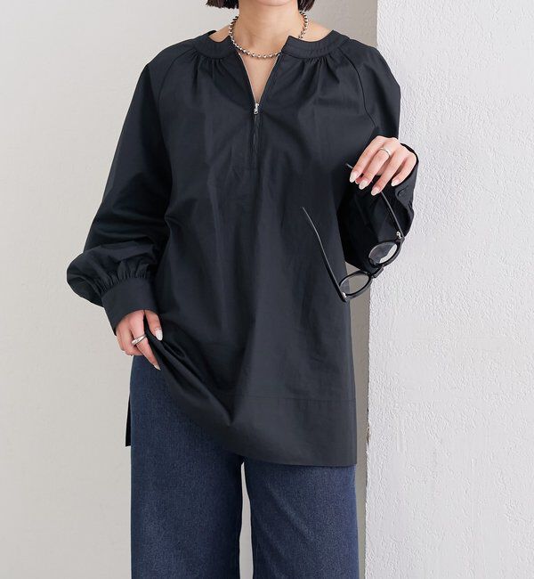  「ハーフZIPチュニック」|シャツ・ブラウス|