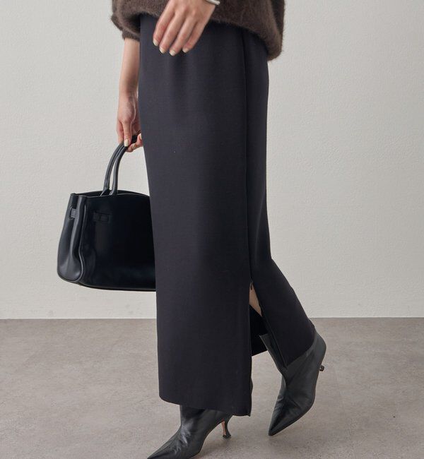  「【Lサイズも登場！】ポンチZIPタイトスカート」|スカート|ブラック