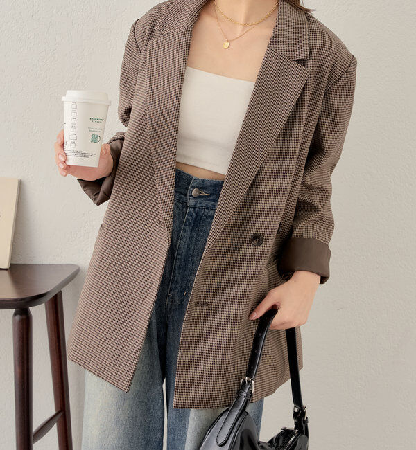  「【SNS総再生回数400万回突破！セットアップ対応】オーバーダブルジャケット」|テーラードジャケット|