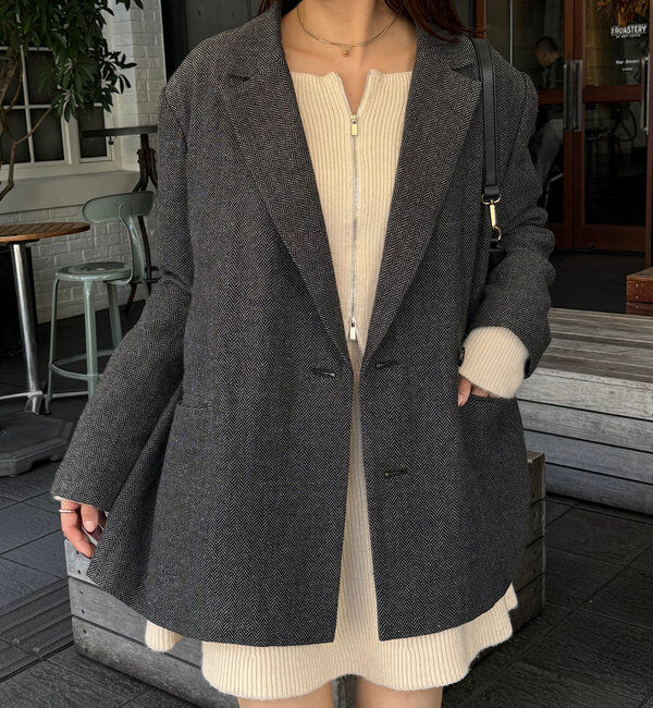  「【SNS総再生回数400万回突破！セットアップ対応】オーバーダブルジャケット」|テーラードジャケット|