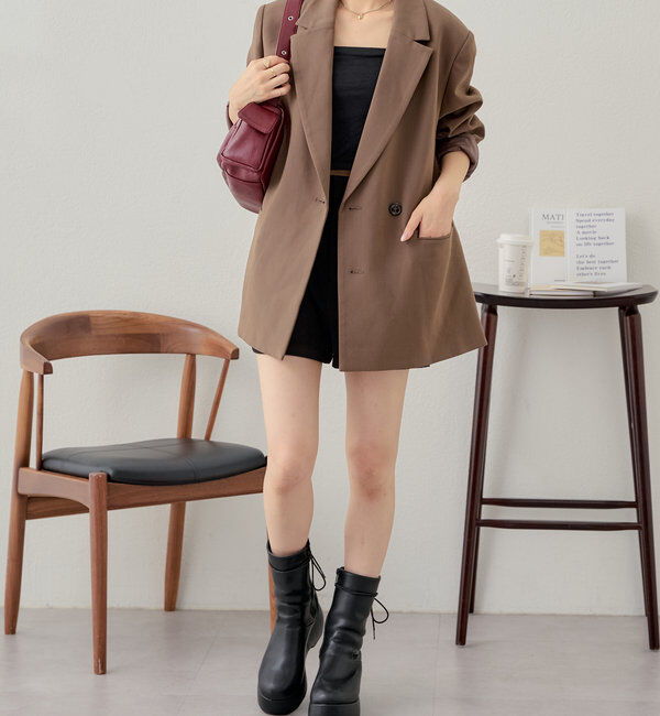  「【SNS総再生回数400万回突破！セットアップ対応】オーバーダブルジャケット」|テーラードジャケット|