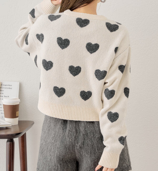  「【リバーシブル】ハートジャガードニット」|ニット・セーター|