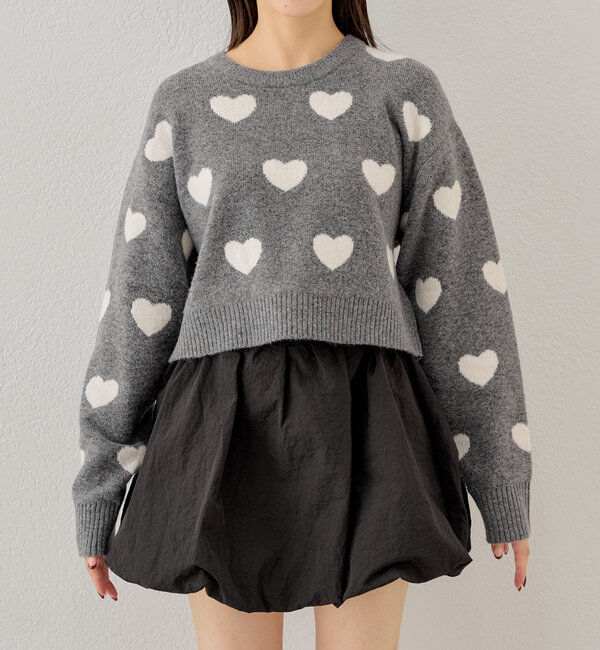  「【リバーシブル】ハートジャガードニット」|ニット・セーター|