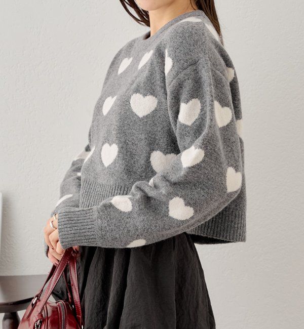  「【リバーシブル】ハートジャガードニット」|ニット・セーター|