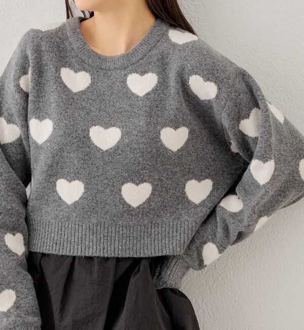  「【リバーシブル】ハートジャガードニット」|ニット・セーター|