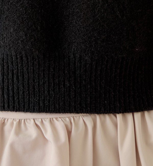  「【REVIVAL/WEB限定】襟取り外しロゴジャガードショートニット」|ニット・セーター|