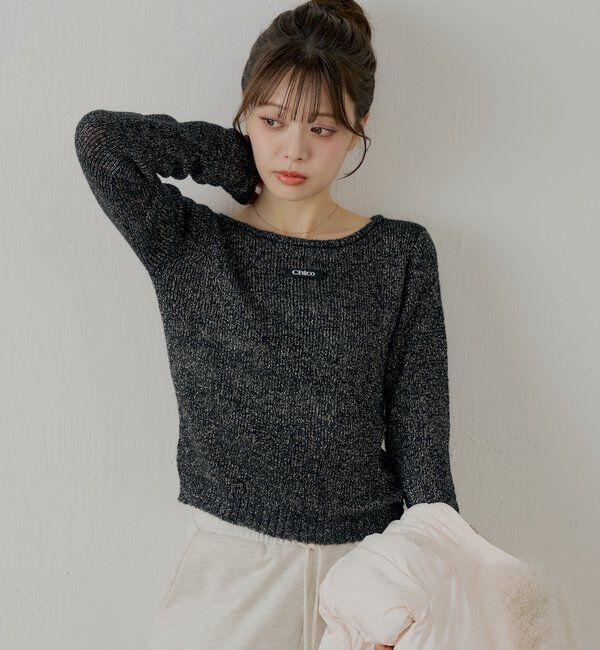  「ラメシアーコンパクトニット」|ニット・セーター|