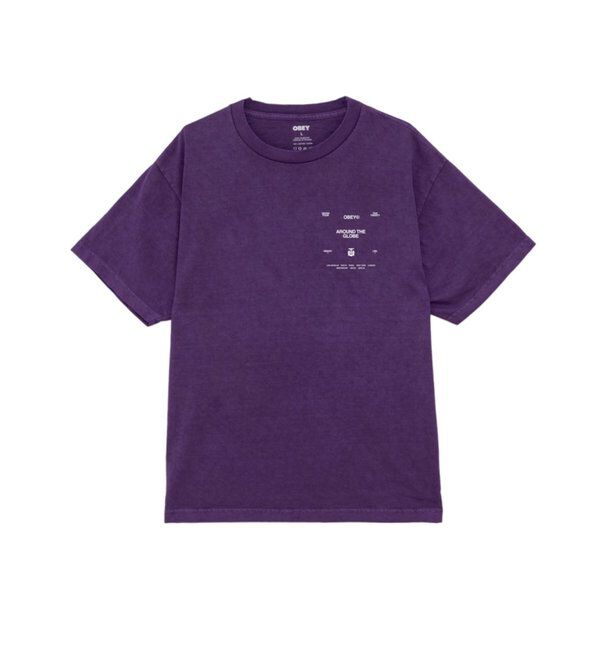  「【OBEY】 AROUND THE GLOBE PIGMENT TEE」|Tシャツ・カットソー|パープル