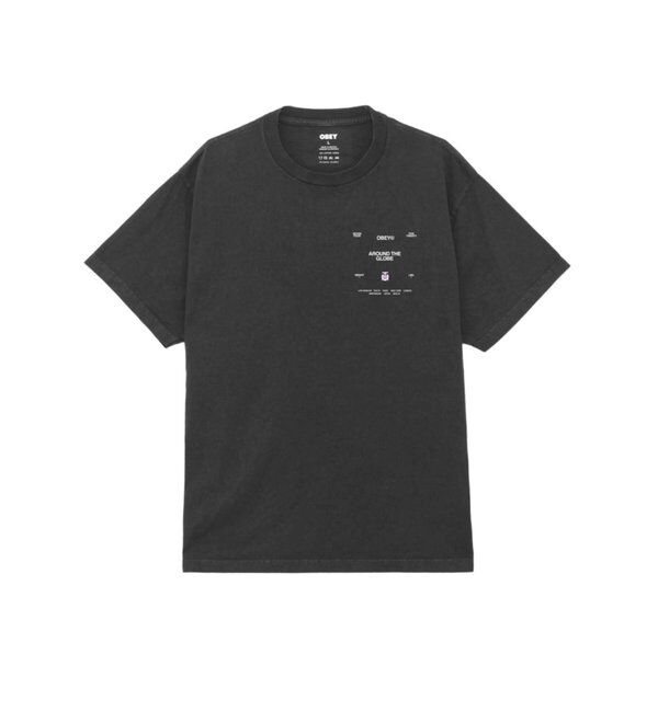 「【OBEY】 AROUND THE GLOBE PIGMENT TEE」|Tシャツ・カットソー|ブラック