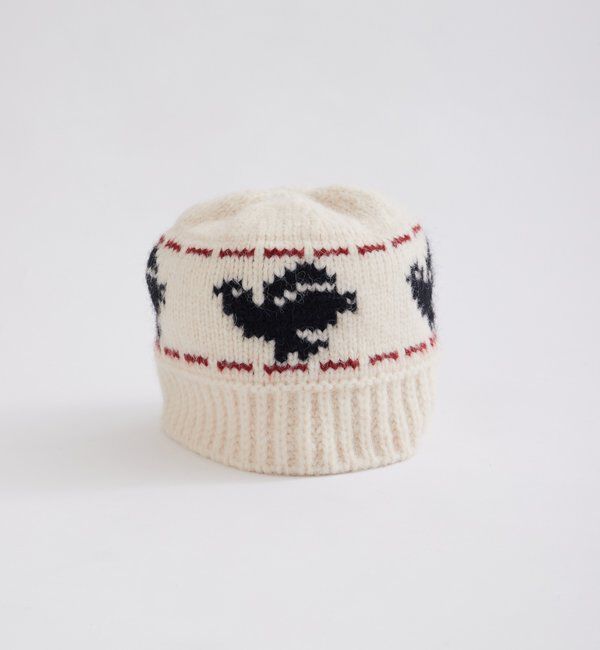  「バードジャガードニットハット」|ハット|ホワイト