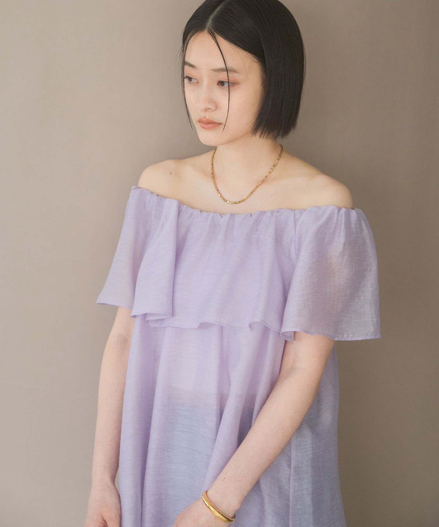 A part by 「リネンフリルブラウスフレンチスリーブ」|シャツ・ブラウス|